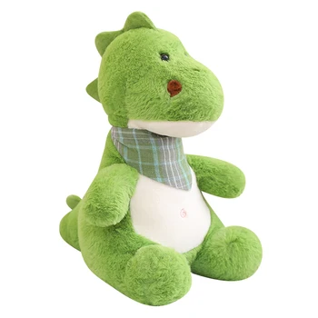 Хубава Cartoony зелен динозавър Плюшен играчка, меко милото животно, кукла Динозавър за деца, възглавница за сън, начало декор, подарък за парти