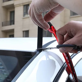 Формиране оборудване запечатване на ръба на кола, Червена Гумена Звуконепроницаемая Т-Образна 14 mm x 2 m/19 мм, широчина 2 м, 1 бр., Прахоустойчив автомобил 2021, Нов здрав