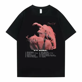 Художествена Козметична Тениска с изображение на ТВ-момичета, Тениска с френски изход, Лятна Мъжка Дамска Мода в стил Хип-хоп, Ризи с къс ръкав, Мъжки Свободни тениски