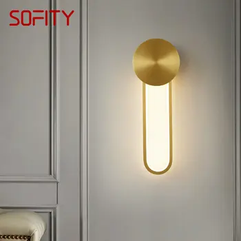 Модерен Месинг, с монтиран на стената лампа за интериора, 3 цвята, вътрешно Златен Мед Стенни лампи, осветление за луксозен декор за хола