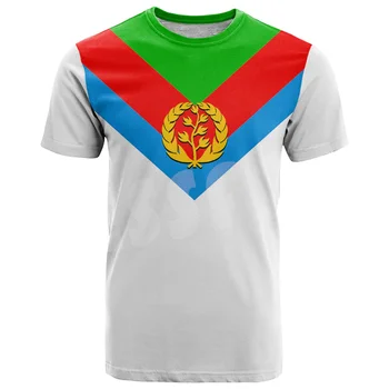 Еритрея, Африка, Флаг на страната, Племе, Ретро татуировка, Harajuku, 3D печат, Лятно потребителско име, Реколта ежедневни тениска, Тениски с къс ръкав, y2k