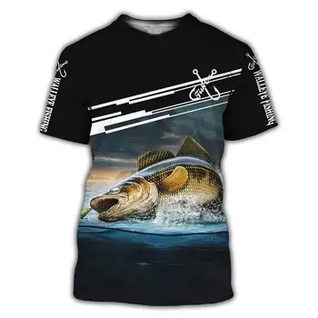 Лятна Модна тениска с дълбоководна риба, 3D принтом За Мъже и Жени, Индивидуалност, ежедневни блузи в стил хип-хоп, Тениски, Къс ръкав, широки Дрехи За момчета