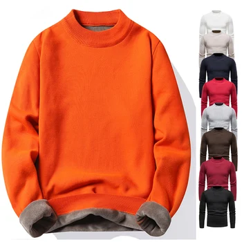 Мъжки пуловер, мек пуловер, Зимни кадифена риза, Марка дрехи, Трикотажная руното топла блуза, дебнещ долните ризи