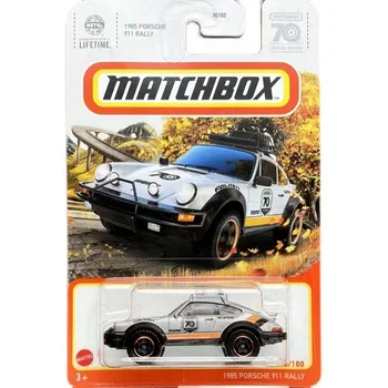 2023 Кибритена кутия, 1985 PORSCHE 911 RALLY 1/64, Метални формовани са подбрани модел Кола, Играчки превозни средства