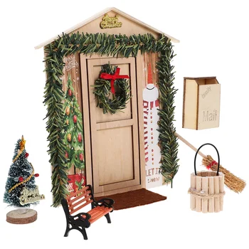 Мини-декор, Аксесоари за украса на дома, Подпори за Коледната сцена, Коледни украси, Мини комплект за врати