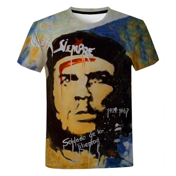 2023 Големите Известния Герой на Че Гевара, Мъжка тениска с принтом дигитален печат, Гореща Лятна Разпродажба, Модерни Дневни къси тениски Оверсайз