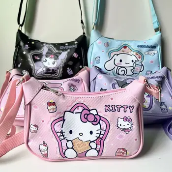Водоустойчива чанта през рамо с двустранно принтом Sanrio Hello Kitty, големи уши кученце шлюзни врати М, супер сладко в чантата си