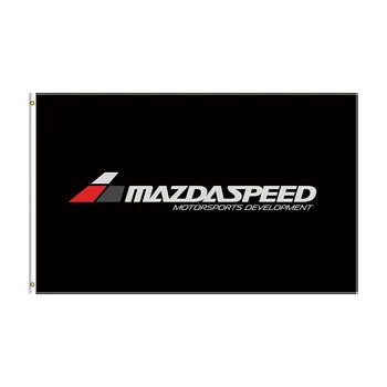 Флаг Mazdaspeed Размер 3x5 Фута, Полиестер Цифрови Печатни Състезателни Банер На Автомобилния Клуб, Декорация Знамена, Банери, Банер