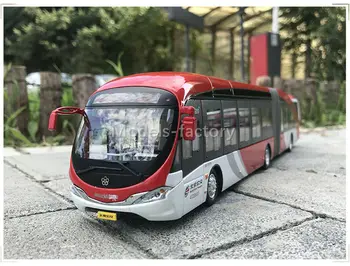 Yinlong 1/43 Пекин Сочлененный Електрически градски автобус, Формовани под налягане Модел Автобус Big Red fish е с Лека Метална, Пластмасова, Гумена подарочным Дисплей