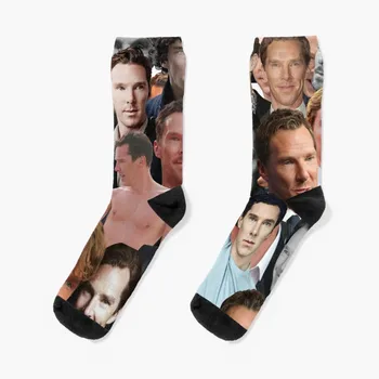 Чорапи-колаж с Бенедикт Камбербэтчем, забавни чорапи с хоккейными мультяшными чорапи, Бебешки чорапи